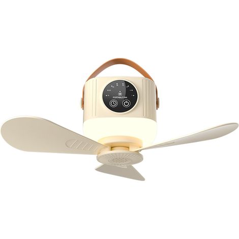Ventilateur portable avec télécommande, 7200 mAh, ventilateur USB à faible bruit, 4 vitesses et 3 lumières chaudes, ventilateur de voyage suspendu avec minuterie, pour atelier, dortoir (1/5)