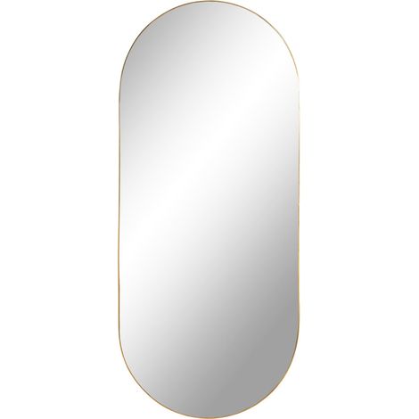 Specchio da parete Jersey in acciaio color ottone 35x80 cm
