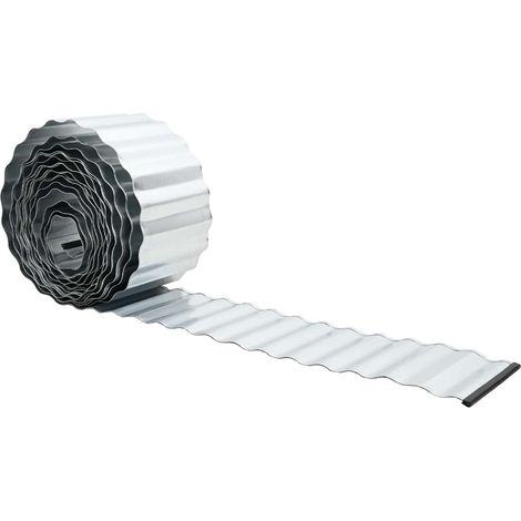 Bordura per Prato 5 m x 30 cm Acciaio zincato Argento vidaXL (1/5)