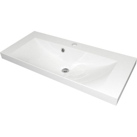 FACKELMANN Malua Gussmamor Waschtisch weiß 80 cm (1/5)