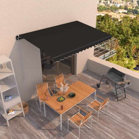 Store banne-Auvent manuel rétractable 400x350 cm Anthracite (1/5)
