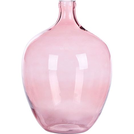 Vaso decorativo vetro rotondo 39 cm fatto a mano decorativo rosa Roti