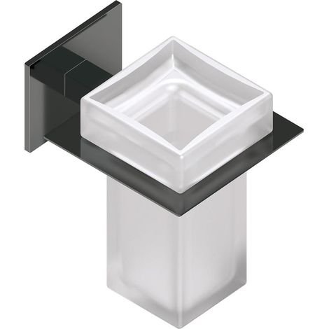 BELTRAN 20258 LUKA Vaso Cromo Negro Adhesivo - ref: 064-20258