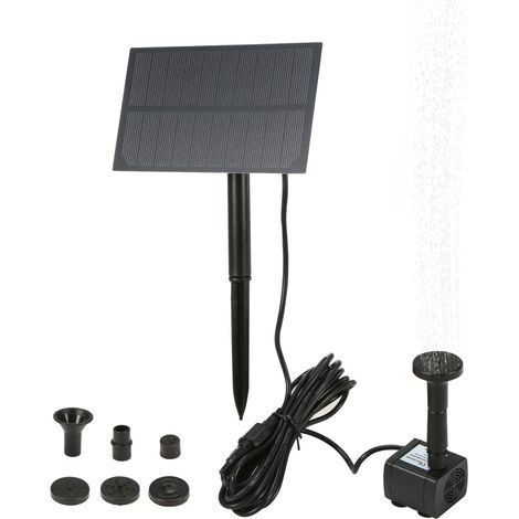Fontaine Solaire pour Bassin à Oiseaux avec Panneau, Pompe Submersible DIY, Montée sur Mur Branchable, pour Aquarium/Jardin/Piscine (1/5)