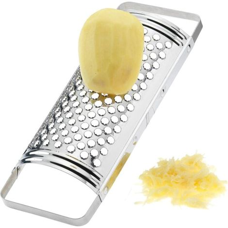 rallador de queso plateado de acero inoxidable, utensilios de cocina. (1/4)