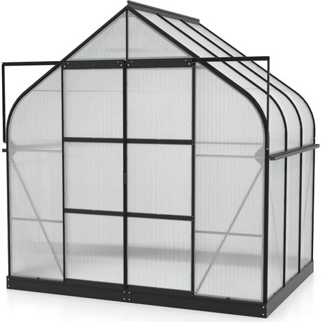 Vitavia Gewächshaus "Dione 5000" inkl. Stahlfundamentrahmen, schwarz, 5,0 m², 4 mm HKP (1/3)