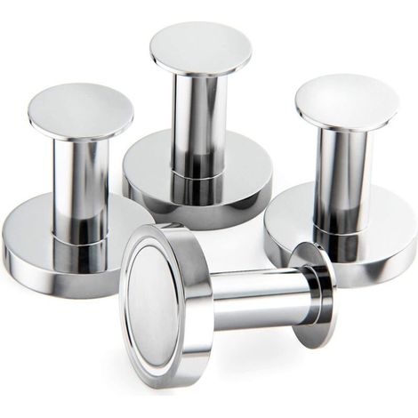 Magnetische Wandgarderobe mit 4 stabilen Chromhaken und Neodym-Magnet für Mäntel, Taschen und mehr (1/5)