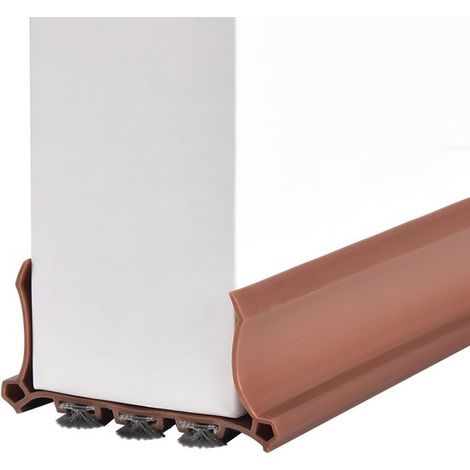 Filz-Zugluftstopper – Türdichtung – verhindert Zugluft – selbstklebend, verstellbar – 98 x 5 cm – Braun (1/5)