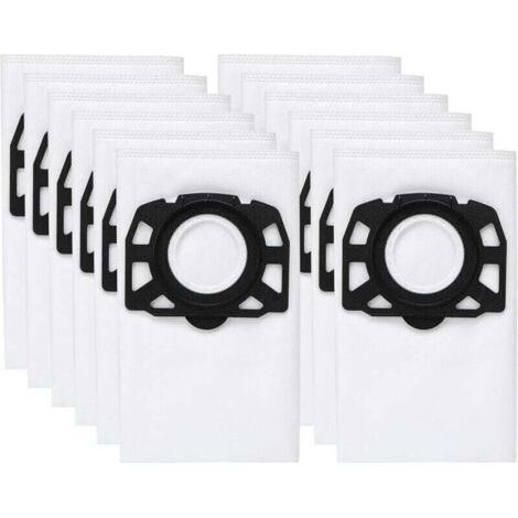 Lot de 12 Sacs de KFI 487 Filtre Sacs d'aspirateur accessoire pour Karcher WD4,WD5,WD6,MV4,MV5,MV6,WD4.000,WD5.999,2.863-006.0 (1/4)