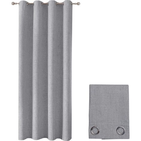 Tenda Oscurante 100% Porta Finestra 1 Pannello 140x280 Cm Isolante Termica Coprente Moderna - Grigio