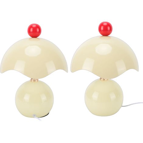 Lampe de table en forme de coquille d'œuf, 3 températures de couleur, intensité variable en continu, avec base en céramique, abat-jour en verre pour lire, crème de travail. (1/5)