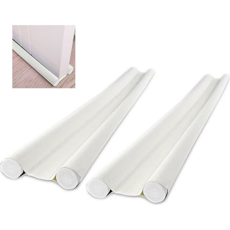 2 pièces Boudin de Porte Double Isolant 96 cm, Bas de Porte Asolation Anti Froid Lavable et Durable Anti Bruit Insect, Boudin Porte Blanc Bâton en Mousse Inséré Découpable Blanc (1/5)