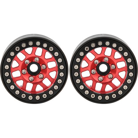 Klebstofffreie Radnaben aus Aluminiumlegierung für 1,9-Zoll-RC-Cars, 12-Loch-Vierkantausführung (schwarz und rot) (1/5)