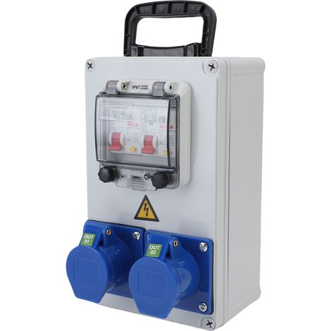 Boîte de sortie industrielle Portable, disjoncteur électrique, Distribution de prise pour chantier de Construction, atelier, usine 250x150x100mm (1/5)