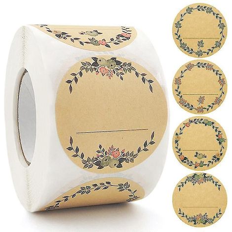 500 selbstklebende Kraftpapieretiketten à 5 cm, für Marmeladengläser (Typ 1).