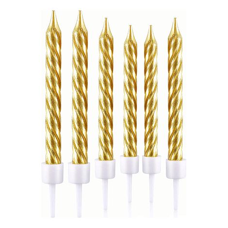 Vela de cumpleaños (6 uds) 10 cm Dorado (1/4)