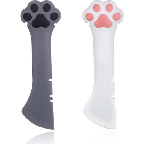 Set di 2 cucchiai multifunzionali per gatti, ideali per cibo e ciotole piccole, con design a zampa. (1/5)