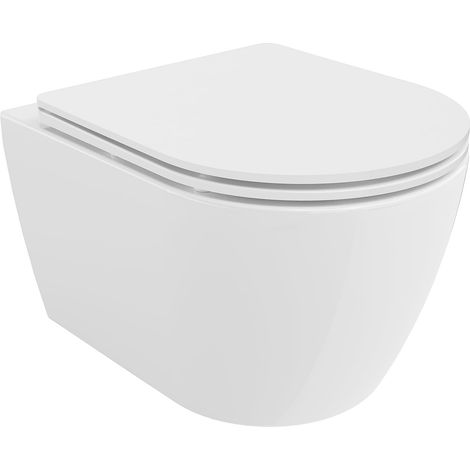 Mexen Carmen vaso WC Rimless Tornado con sedile slim a chiusura rallentata, duroplast, bianco lucido - 30880300T (1/5)