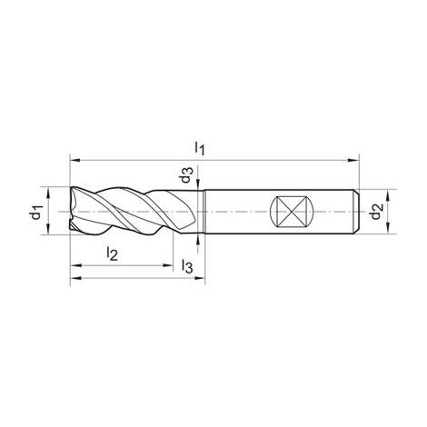 Fraise en bout longue DIN6527VHM FIRE type RF100 3.70mmGÜHRING (1/5)