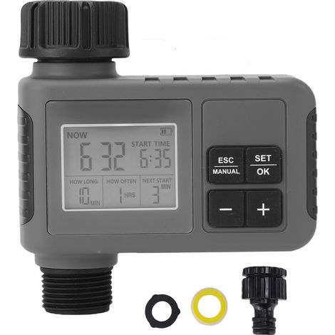 Programmateur d'arrosage numérique 1 voie, système d'irrigation automatique pour tuyau jardin avec fonction pluie et écran LCD (1/5)