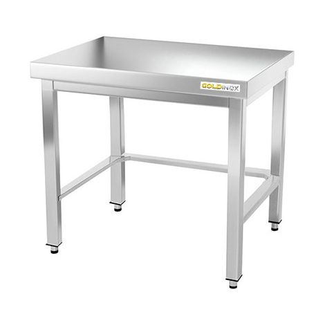 Table de travail en inox soubassement 800 x 500 mm avec renfort PREMIUM - GOLDINOX (1/4)