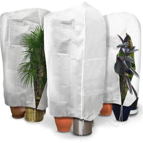 Sacs de congélation pour plantes d'hiver avec corde et fermeture éclair - 2 m x 2,4 m - 3 pièces (1/3)