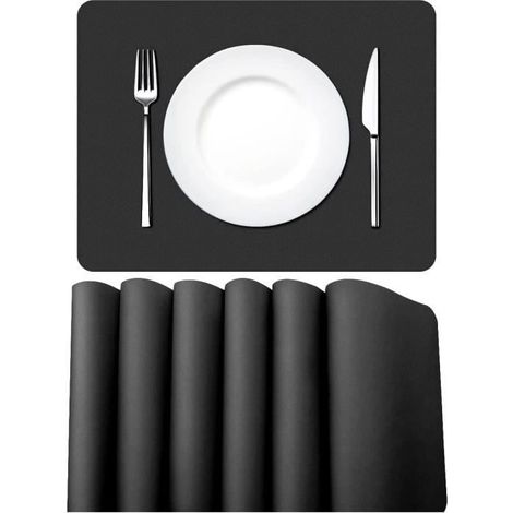 Set de Table - Cuir PU - Lot de 6 - Imperméable - Lavable - Résistant à la Chaleur (1/3)