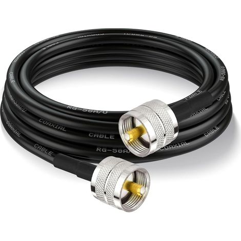 Câble Coaxial RG58 CB UHF PL259 3m Mâle vers Mâle Flexible (1/5)