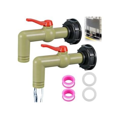 Lot de 2 Robinets d'Écoulement S60 x 6 Filetage Grossier 1" (1/5)