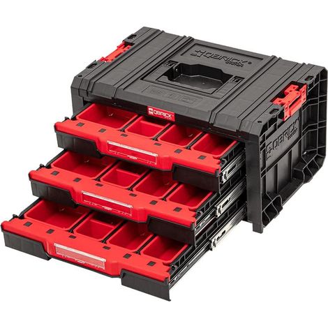 Qbrick System PRO Cajón 3 Caja de herramientas 2.0 Expert apilable 450 x 310 x 244 mm 3x 4,5 l IP54 con tres cajones 21 embutidos (1/2)