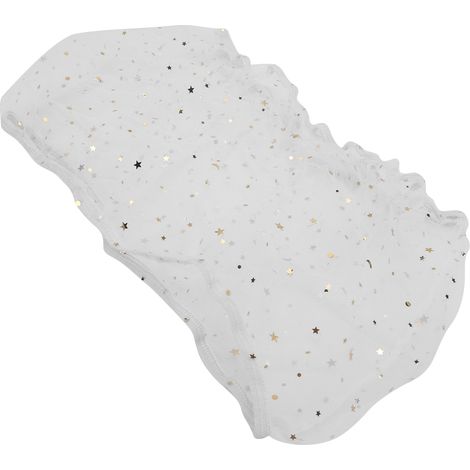 Accessoires pour cages à oiseaux : housses de cage en filet anti-poussière avec décor étoiles et lune (blanches) (1/5)