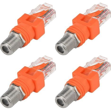 Koaxial-zu-Ethernet-Adapter, 4er-Packung, HF-F-Buchse auf RJ45-Stecker-Konverter für Leitungstester (1/5)