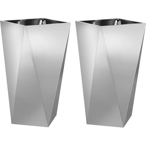 Maison Exclusive - Fioriera 2 pcs Argento 40 x 40 x 75 cm Acciaio zincato
