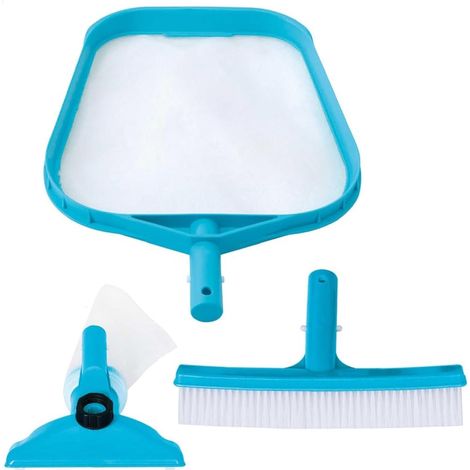 Kit pulizia e manutenzione piscina composta da: 1 retino, 1 spazzola ed 1 testa aspiratrice manuale con sacchetto (1/5)