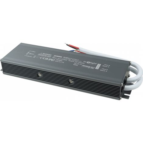 Transformateur LED PREMIUM étanche IP67 200W 12V noir Eco Light (1/2)