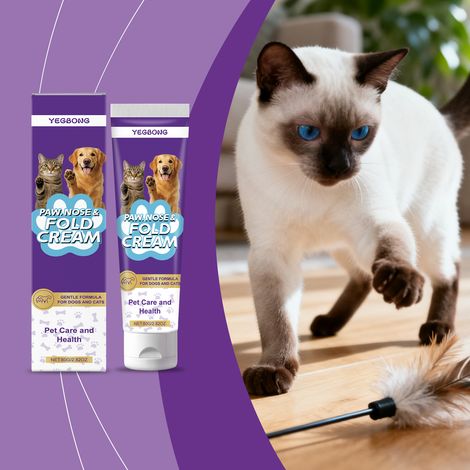 Pfotencreme für Haustiere, geeignet für Katzen und Hunde, erfrischend, feuchtigkeitsspendend, sanft und pflegend für die tägliche Pfotenpflege – 80 g -- DE (1/5)