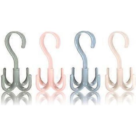 SZTXJ Cintre rotatif pour sacs à main, 4 cintres en plastique pour ceintures, cravates, sacs à main et foulards, quatre couleurs (1/5)