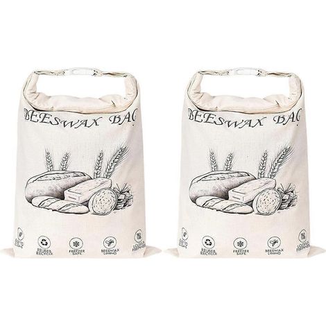 2 lot réutilisable cire abeille pain sacs pour levain maison pain Cotton Waxed sacs Keeps frais Longer (1/5)