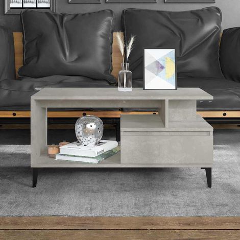 vidaXL Coffee Table Concrete Grey 90x49x45 cm Engineered Wood (1/5)