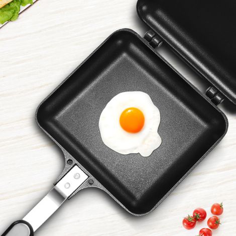 Appareil à sandwichs domestique en alliage d'aluminium, poêle antiadhésive double face pour le petit-déjeuner (1/5)