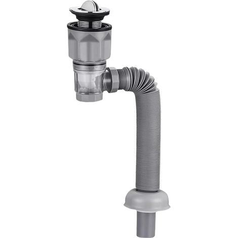 Kit de tuyau d'évacuation pour évier de cuisine, kit de tuyau d'évacuation, tuyau de bouchon extensible, flexible et anti-odeurs, (1/5)