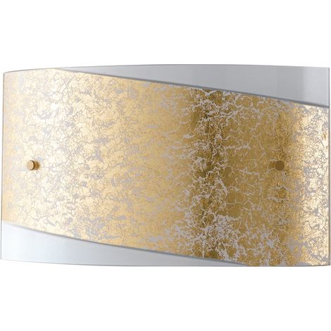 "Applique PARIS in vetro con decoro in foglia oro 45x25 cm."