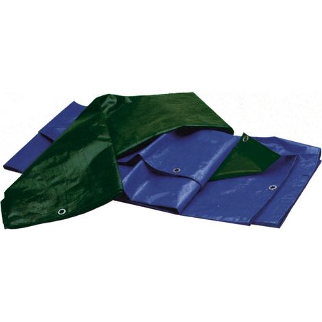 telo multiuso antistrappo occhiellato colore verde e blu 3x4 m