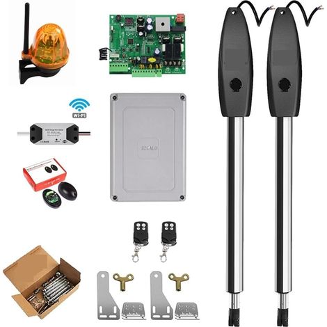 Kit d'ouvre-portes automatiques 400KG automatique double bras électrique porte battante ouvre-porte opérateur moteur actionneur plus proche ouvre-porte battante for le contrôle d'accès pour accessoire (1/5)