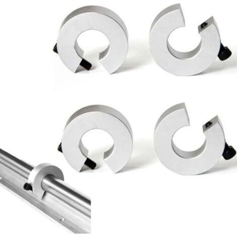 Lot de 4 butées de rail linéaire SBR SBR20 - Anneau de fixation pour rail linéaire SBR20 - 20 mm - Pour rail linéaire SBR20 - Pièces CNC - Outil de délimitation d'arbre - Anneau de fixation en alliage
