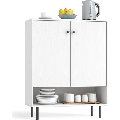 COSTWAY Sideboard Buffet Cabinet 2-Door Kitchen Storage Cabinet-White (1/5)