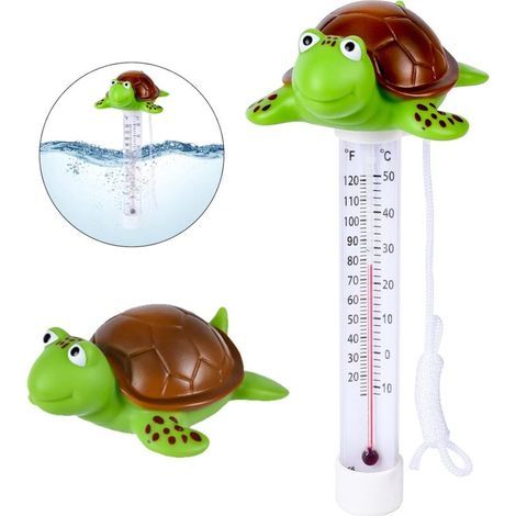 Schwimmbadthermometer mit Schwimmring, Schwimmthermometer, Schwimmthermometer für Schwimmbecken, Wasserthermometer in Tierform mit Seil für Innen- und Außenpools (1/5)