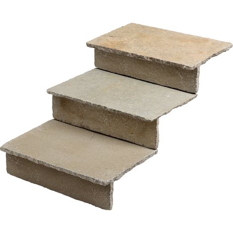Dessus de marche Pierre de Tandur Beige 60x40x2 cm Bord Naturel (à l'unité) - RO'MA NATURE