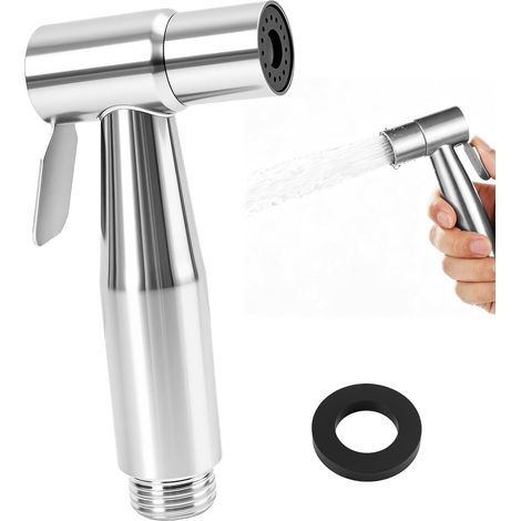 Bidet Shower Head 304 Stainless Steel Manual Sprayer for Toilet, G1/2 Fitting, Silver Finish (1/5)