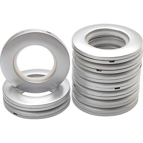 50pcs Anneaux à œillets de Rideau Anneaux en Plastique Intérieur Diamètre 40mm Anneaux de Bricolage pour Rideau de Fenêtre Douche Vestiaire Porte (Argenté)